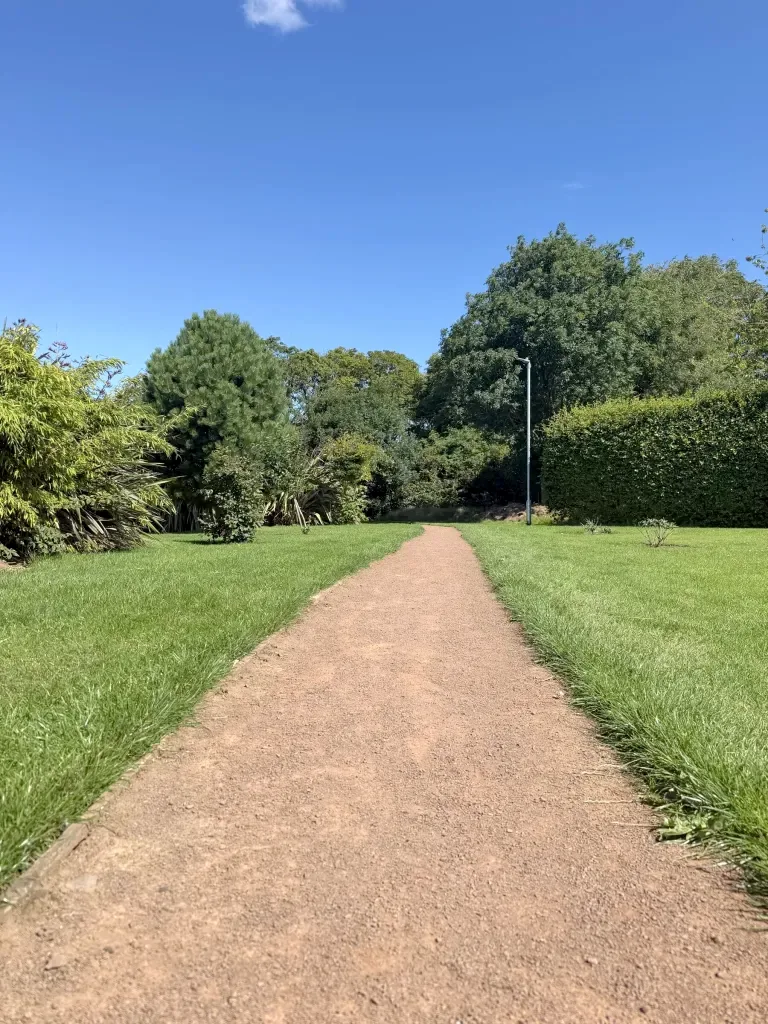 A gravel path between the hedges at Gilsland Park, North Berwick