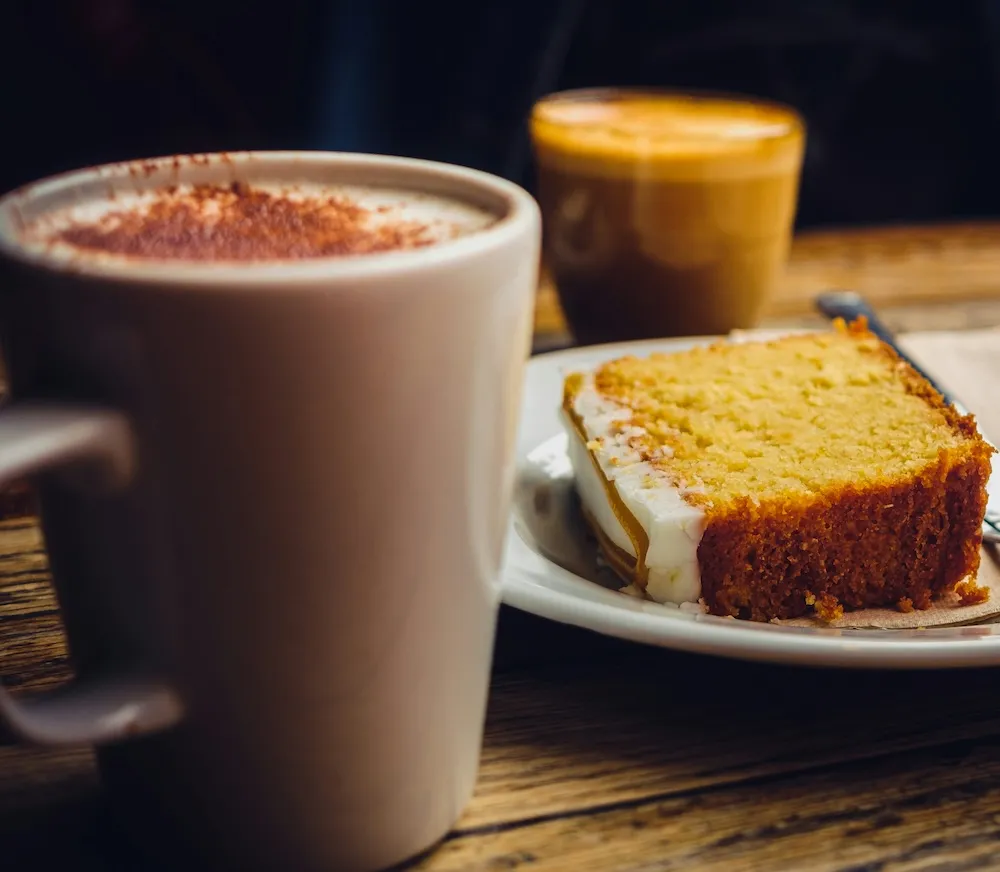 cake and coffee in North Berwick High Street Scotland