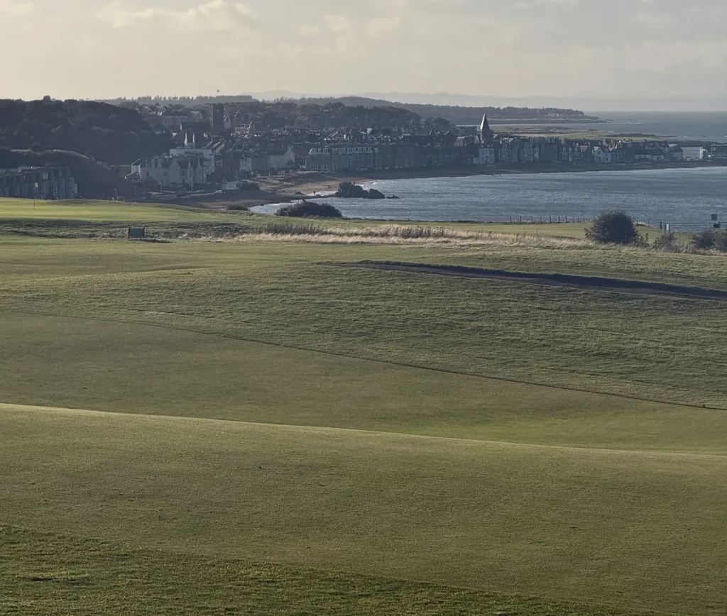 Golf fairway overlooking Milsey Bay and North Berwick